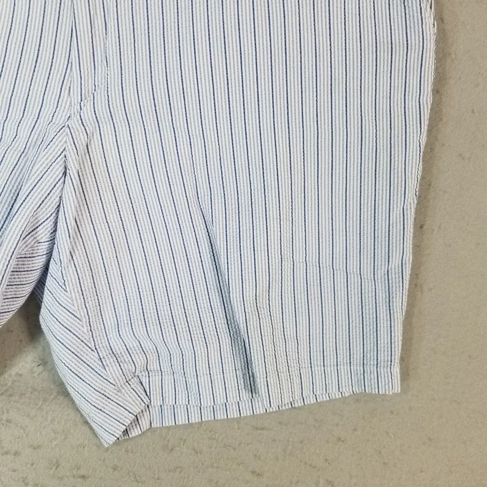 Peter Millar shorts men's 38x8 seersucker cotton blue stripe preppy retro luxury